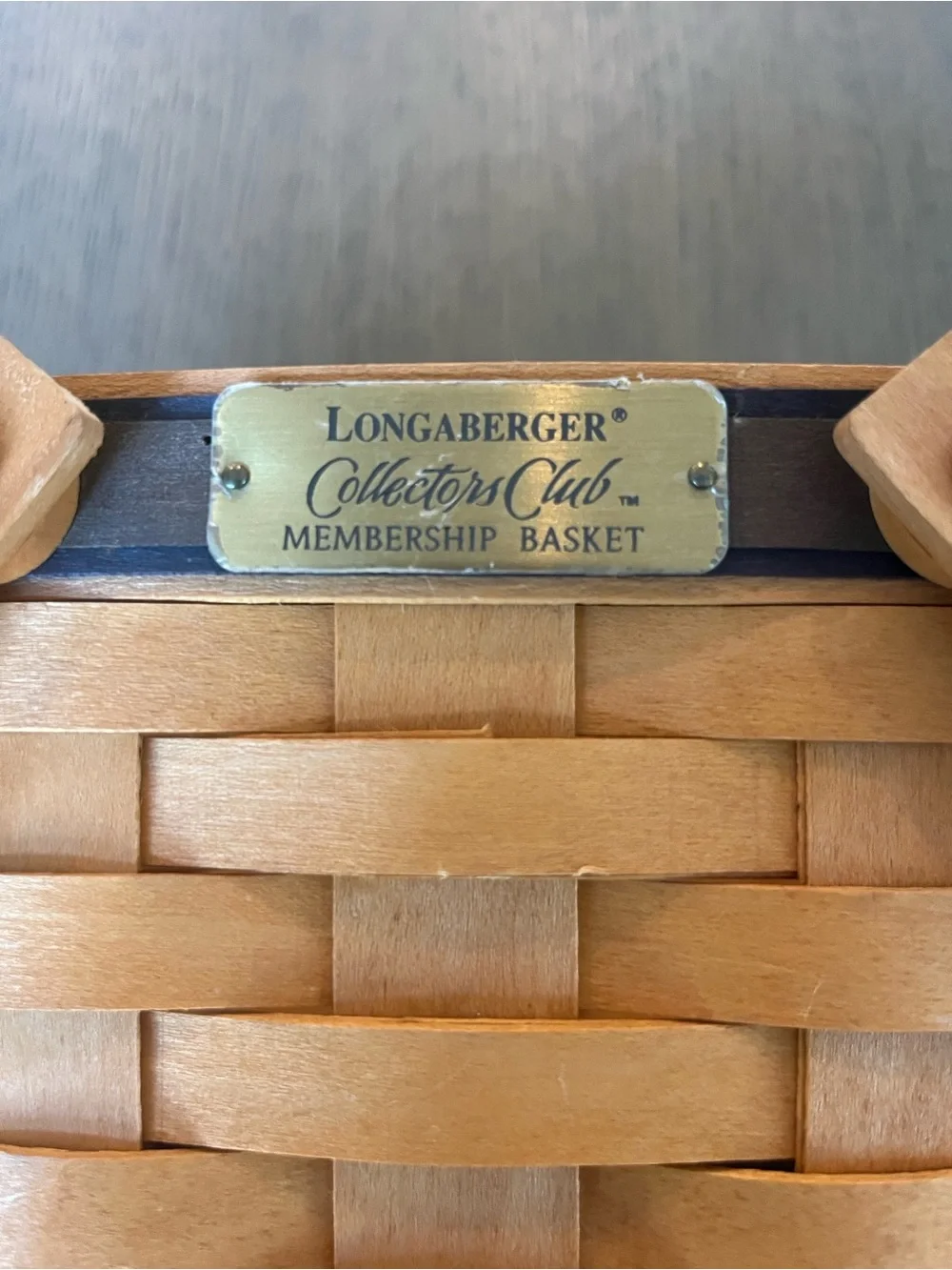 Longaberger Natural and Navy Collectors Club Membership Basket